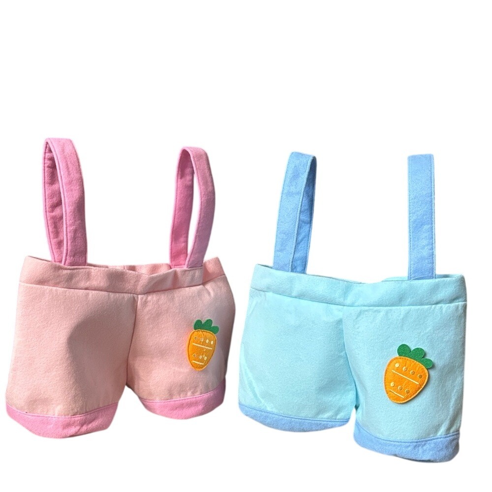 Spritz Pink & Blue Kids Easter Tote Bags w/Carrot Patch & Fuzzy Tail GIFT NEW